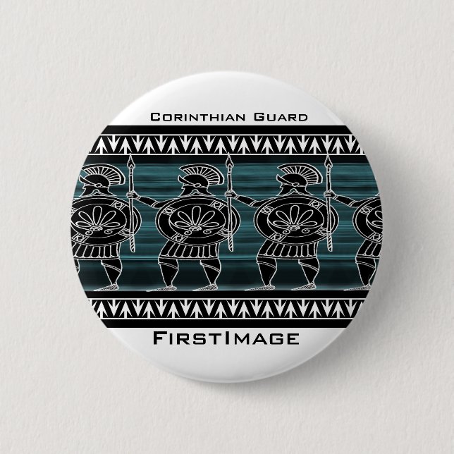 Bóton Redondo 5.08cm Guarda preto grego (Frente)