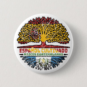 Bóton Redondo 5.08cm Guatemala Espanha guatemalteca raízes em árvores e