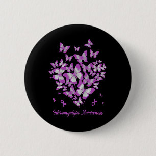 Bóton Redondo 5.08cm Guerreiro da Consciência da Fibromialgia Roxo do C
