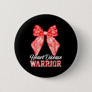 Bóton Redondo 5.08cm Guerreiro da Doença Cardíaca Laço Vermelho Doença