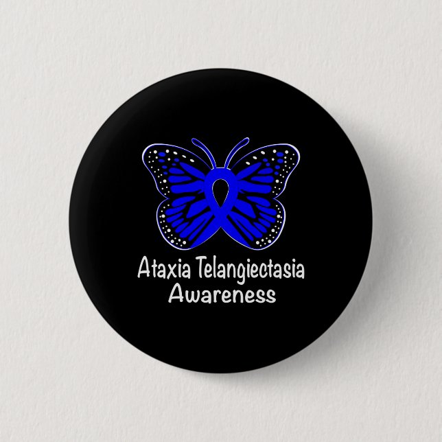 Bóton Redondo 5.08cm Guerreiro de Conscientização da Ataxia Telangiecta (Frente)