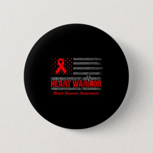 Bóton Redondo 5.08cm Guerreiro do Coração Bandeira Americana Conscienti