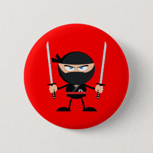 Bóton Redondo 5.08cm Guerreiro vermelho de Ninja dos desenhos animados
