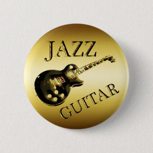 BÓTON REDONDO 5.08CM GUITARRA DOURADO DO JAZZ