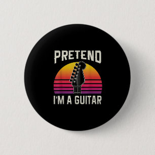 Bóton Redondo 5.08cm Guitarrista Finge Que Sou Um Aniversário De Violão