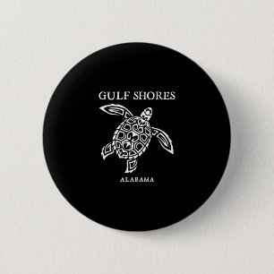 Bóton Redondo 5.08cm Gulf Shores Alama Retrô Tartaruga Marinha Meninos