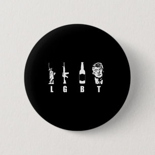 Bóton Redondo 5.08cm Guns Beer Trump 2020 - Trump Pence Maga