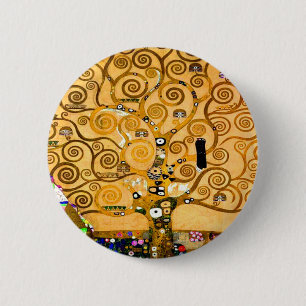 Bóton Redondo 5.08cm Gustav Klimt Árvore da Vida