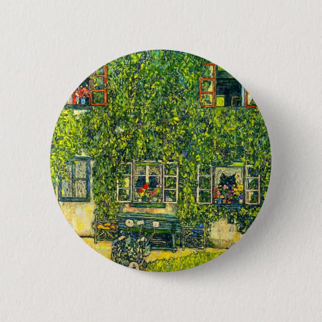 Bóton Redondo 5.08cm Gustav Klimt Casa de Guardaboschi (Frente)