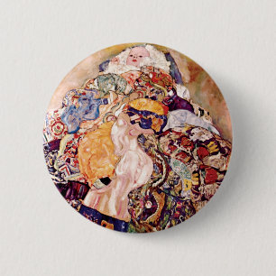 Bóton Redondo 5.08cm Gustav Klimt - O Berço - Recém-Nascido