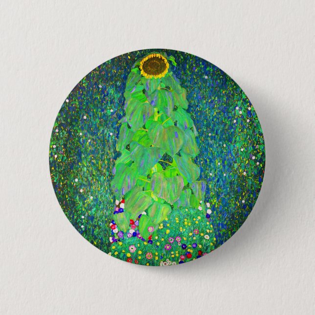 Bóton Redondo 5.08cm Gustav Klimt Sunflower (Frente)