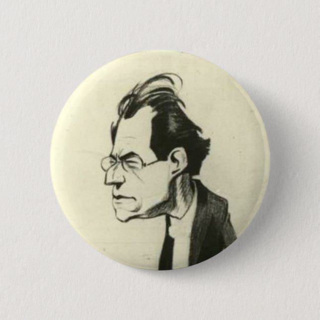 Bóton Redondo 5.08cm Gustav Mahler button (Frente)