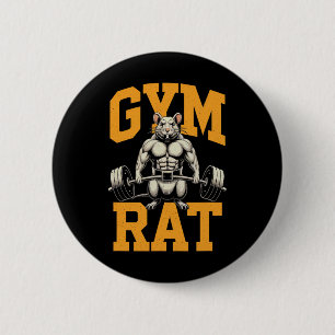 Bóton Redondo 5.08cm Gym Rat Significa Rato De Gym Pesando Na Gama