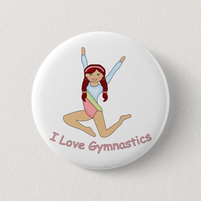 Bóton Redondo 5.08cm Gymnastics Redhead (Frente)