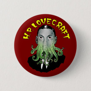 Bóton Redondo 5.08cm H.P. Lovecraft Botão