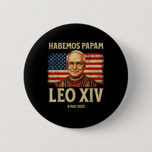 Bóton Redondo 5.08cm Habemus Papam Leo Xiv Novo Papa 2025, Onu Flag Sou