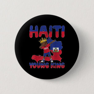Bóton Redondo 5.08cm Haiti Young King Haitian Flag Day Melanin For Blac