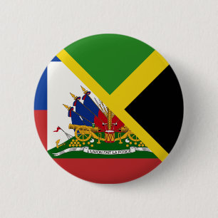 Bóton Redondo 5.08cm Haitian Jamaican Flag Half Jamaica Haiti