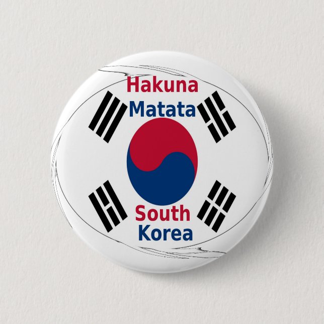 Bóton Redondo 5.08cm Hakuna Matata South Korea Art Impressão/Graphic (Frente)