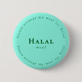 Bóton Redondo 5.08cm Halal meal Request Badge, Light green, Dark green