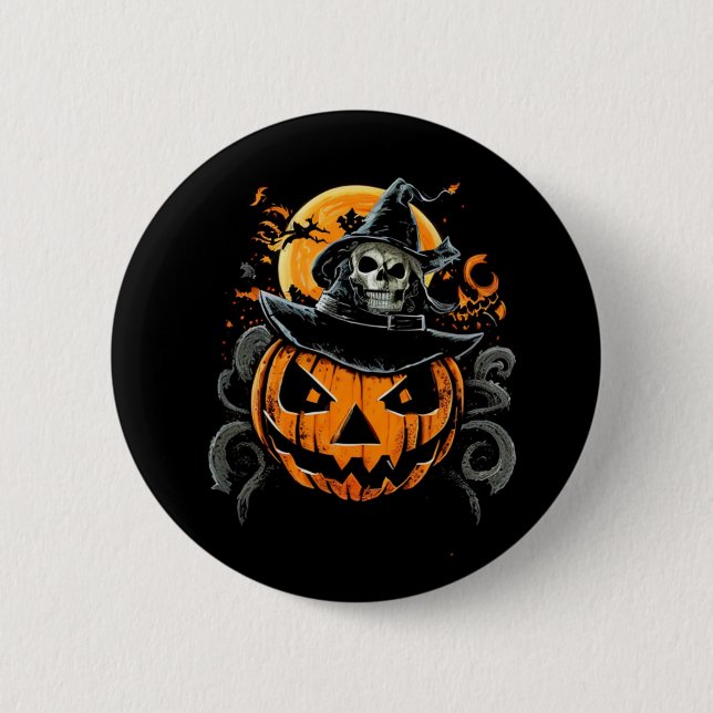 Bóton Redondo 5.08cm Halloween/abóbora/outono/outono (Frente)