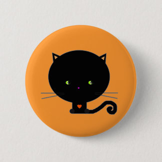 Bóton Redondo 5.08cm Halloween Alfinete Gatinho Kawaii