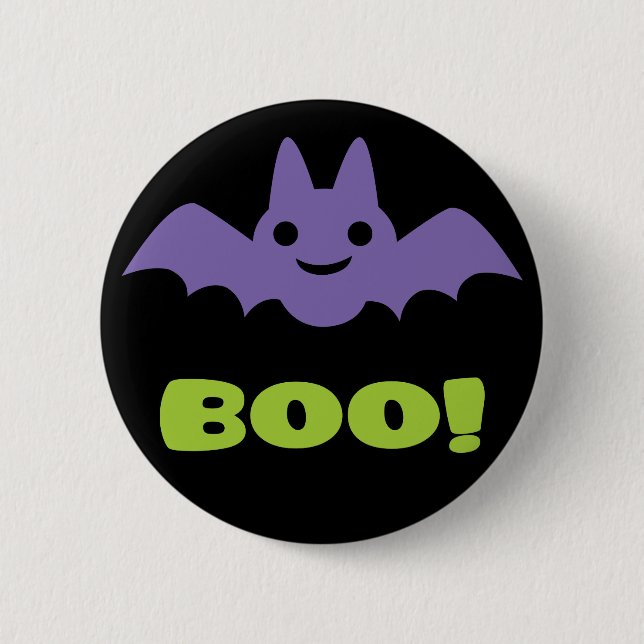 Bóton Redondo 5.08cm Halloween Bat (Frente)