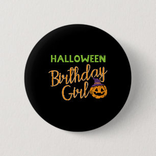 Bóton Redondo 5.08cm Halloween Birthday Girl Bday Figurume Meninas Para