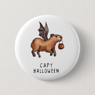 Bóton Redondo 5.08cm Halloween Capybara