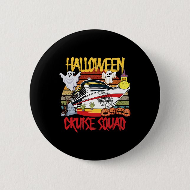 Bóton Redondo 5.08cm Halloween Cruise Squad Rubber Duck Hunting Ship Bo (Frente)