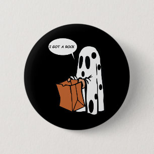 Bóton Redondo 5.08cm Halloween Eu Tenho Um Fantasma De Rock