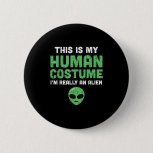 Bóton Redondo 5.08cm Halloween Figurume Humano Sou Alienígena Homens En