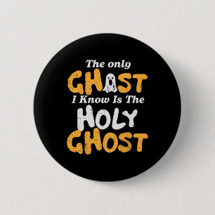 Bóton Redondo 5.08cm Halloween Ghost Conheço Homens Sagrados Cristãos