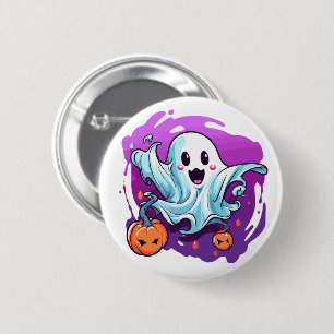 Bóton Redondo 5.08cm Halloween Ghost Pin