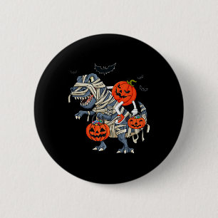 Bóton Redondo 5.08cm Halloween Jack O Lantern Riding T Rex Boys Girls K