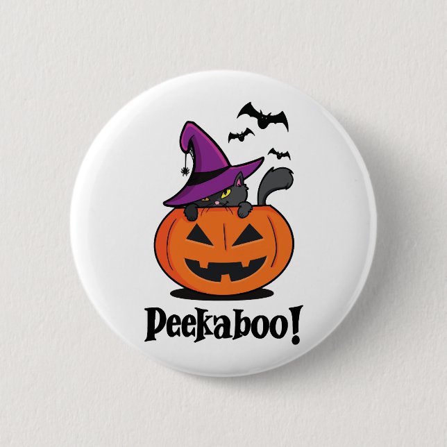Bóton Redondo 5.08cm Halloween Peekaboo (Frente)