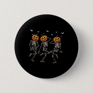 Bóton Redondo 5.08cm Halloween Pumpkin Dancing Skeleton Costume Mulhere