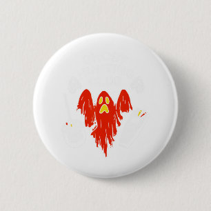 Bóton Redondo 5.08cm Halloween Red Ghost Hunting Club Spooky Hunter