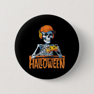 Bóton Redondo 5.08cm Halloween Skeleton Gamer Jogos Engraçados