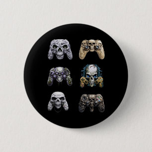 Bóton Redondo 5.08cm Halloween Skeleton Zombie Controladoras de Jogos M