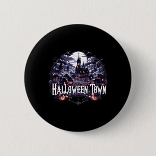 Bóton Redondo 5.08cm Halloween Town Skeleton Ghost Pumpkin Halloween