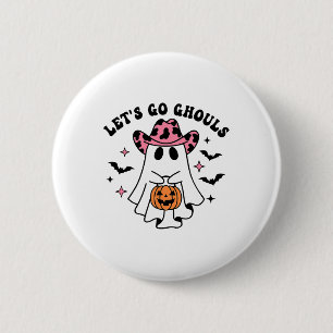 Bóton Redondo 5.08cm Halloween Vamos Ir Ghouls Fantasma Retro Costume W