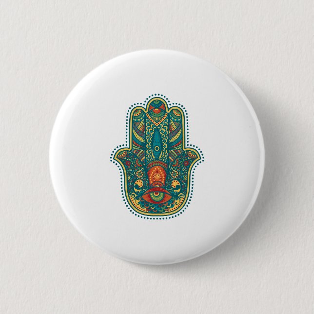 Bóton Redondo 5.08cm Hamsa (Frente)