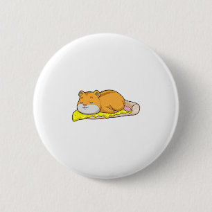 Bóton Redondo 5.08cm Hamster e Pizza com Queijo