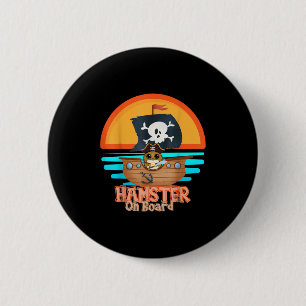 Bóton Redondo 5.08cm Hamster No Conselho Pirata Engraçado Eu Adoro Hams