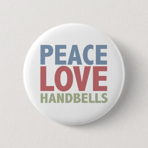 Bóton Redondo 5.08cm Handbells do amor da paz
