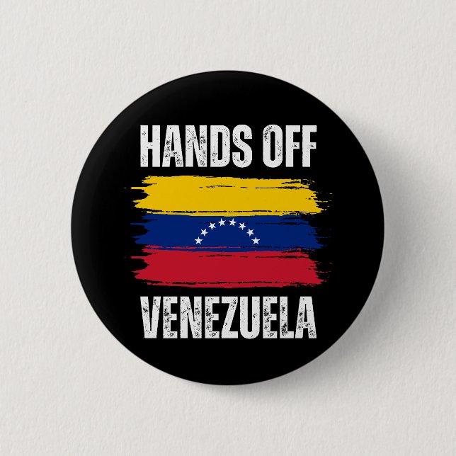 Bóton Redondo 5.08cm Hands Off Venezuela (Frente)