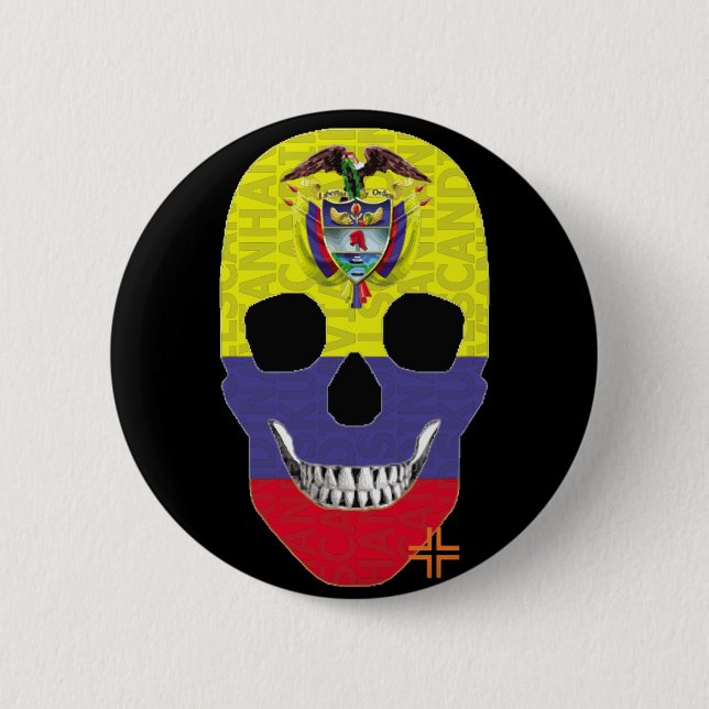 Bóton Redondo 5.08cm HANDSKULL Colômbia Crachá redondo B2 (Frente)