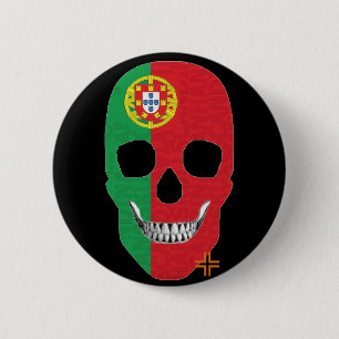Bóton Redondo 5.08cm HANDSKULL Portugal redondo Crachá preto B2