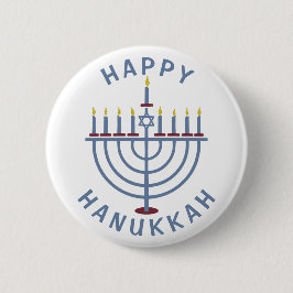 Bóton Redondo 5.08cm Hanukkah feliz Menorah